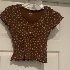 Hollister Brown Floral Crop Top